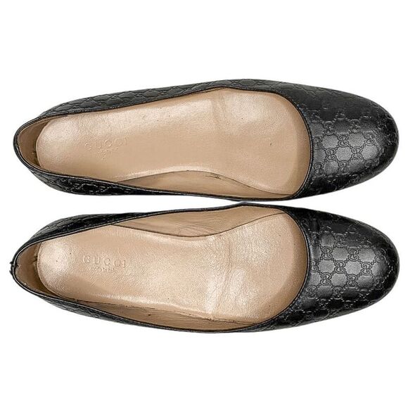 Gucci Double G Leather Ballet Flat Women Gucci Microguccissima Black Leather Ballet Flats EU 36.5 Classic Logo Double G